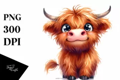 Funny Expressive Highland Cow, PNG Product Image 1
