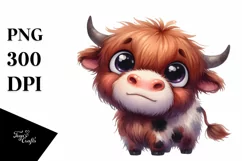 Funny Expressive Highland Cow, PNG Product Image 1