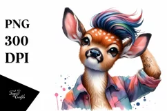 Goofy Baby Deer Posing PNG Product Image 1