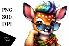 Goofy Baby Deer Posing PNG Product Image 1