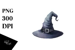 Halloween Witch Hat, Watercolor PNG Product Image 1