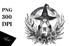 Gothic Witch with Magic Potion PNG Product Image 1