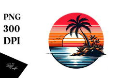 Retro Tropical Island Sunset, 20 oz Tumbler Product Image 1