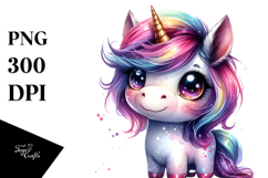 Cute Baby Unicorn Playing PNG Product Image 1