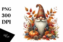 Detailed Autumn Gnome, Transparent PNG Product Image 3