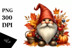 Detailed Autumn Gnome PNG Product Image 3