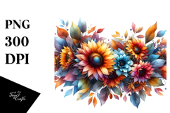 Abstract Colorfull Frame Sunflower | Clipart Product Image 1