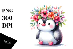 Cute Penguin with Flower Crown, 20 oz Tumbler Product Image 1