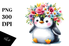 Cute Penguin with Flower Crown, 20 oz Tumbler Product Image 1