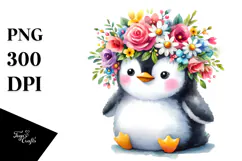 Cute Penguin with Flower Crown, 20 oz Tumbler Product Image 1