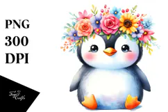Cute Penguin with Flower Crown, 20 oz Tumbler Product Image 1