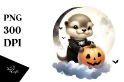 Digital Painting Baby Otter PNG Product Image 1
