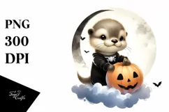 Digital Painting Baby Otter PNG Product Image 3