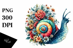 Retro Watercolor Snail Sticker | Sublimation | Clipart Product Image 3