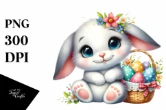 Easter Bunny Egg Flower, Clipart |T-shirt, Mug PNG Product Image 8