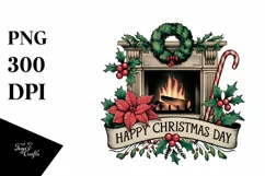 Retro Happy Christmas Day Png Product Image 5