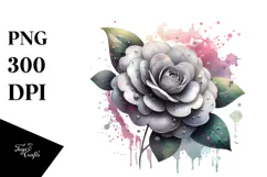 Camellia Watercolor Splash PNG Product Image 1