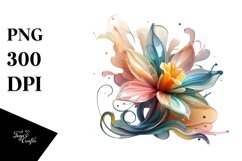 Glossy Hyacinth Watercolor Splash PNG Product Image 1