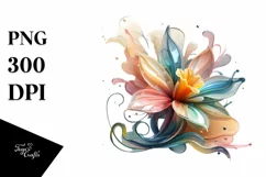 Glossy Hyacinth Watercolor Splash PNG Product Image 1