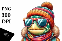 Quirky Turtle Portrait, Transparent PNG Product Image 3