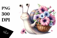 Whimsical Baby Snail Basket | Clipart Product Image 3