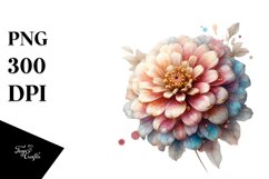 Watercolor Zinnia Clipart Product Image 3