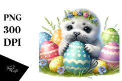 Adorned Baby Seal Easter Eggs PNG Product Image 1