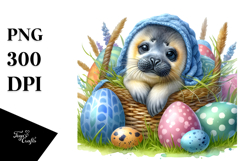 Adorned Baby Seal Easter Eggs PNG Product Image 1