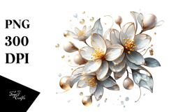 Abstract Jasmine with Golden Insertions PNG Product Image 1