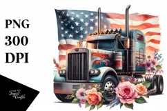 Vintage Semi Truck with Flowers Product Image 1