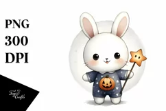 Cute Baby Bunny on Star PNG Product Image 3