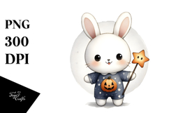 Cute Baby Bunny on Star PNG Product Image 1