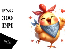 Whimsical Chicken Bandana PNG Product Image 1