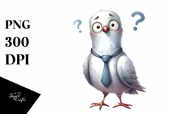 Funny Baby Dove Standing Tie Clipart Product Image 1