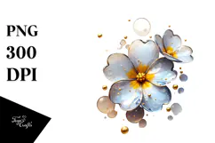 Abstract Glossy Primrose Watercolor Splash PNG Product Image 1