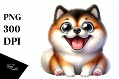 Crazy Looking Furrm Enthusiastic Akita | Clipart Product Image 1