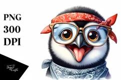 Excited Penguin Portrait with Fancy es Clipart Product Image 3
