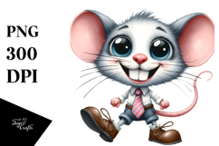 Happy Mouse with Tie, Cute Shoes Clipart Product Image 1