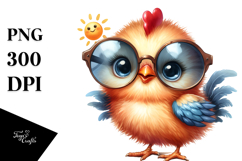 Funny Baby Rooster with Sunglasses, Happy Clipart Product Image 1