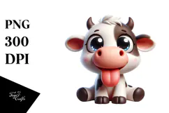 Cartoon Cow with Sarcastic Side-Eye PNG Product Image 1