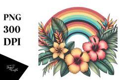 Vintage Tropical Flower Rainbow, 20 oz Tumbler Product Image 1