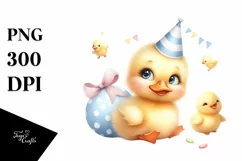 Cute Baby Chicken with Party Hat PNG Product Image 3
