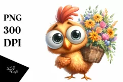 Chicken Standing Up Funny Haircut Flower Bouquet | Product Image 1