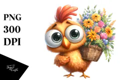 Chicken Standing Up Funny Haircut Flower Bouquet | Product Image 1