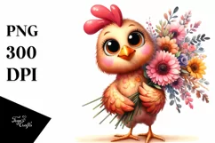 Chicken Standing Up Funny Haircut Flower Bouquet | Product Image 3