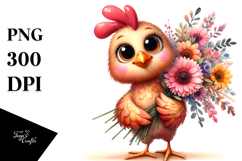 Chicken Standing Up Funny Haircut Flower Bouquet | Product Image 1