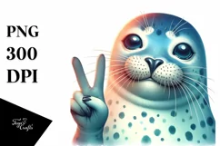 a Vibrant Watercolor Seal Portrait Sticker Product Image 1