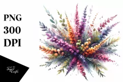 Colorful Watercolor Abstract Heather Bouquet Product Image 1