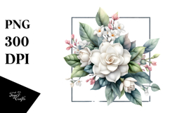 Glossy Gardenia with Frame PNG Product Image 1