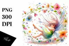 Fairy Flower Petals Wind Watercolor Cute Product Image 3